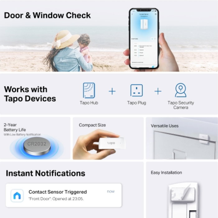TP-Link Tapo T110 Sensor de Puerta y Ventana Blanco